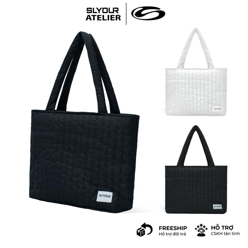  Túi TOTE V5 - Trần bông kẻ caro - Local Brand SLYOUR Bag Đeo Vai khóa kéo chống thấm nước nhiều ngăn chống xước cloud tote bag  TTV5  saigon 