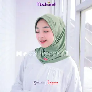 Kerudung Shamira X Kalisha Khimar Instan Hijab Sporty Pet Jersey Olahraga Volly Basket Futsal  Size M Bergo Cantik Jilbab Sekolah Standar Kerudung   Muslim Panjang Nyaman Simple