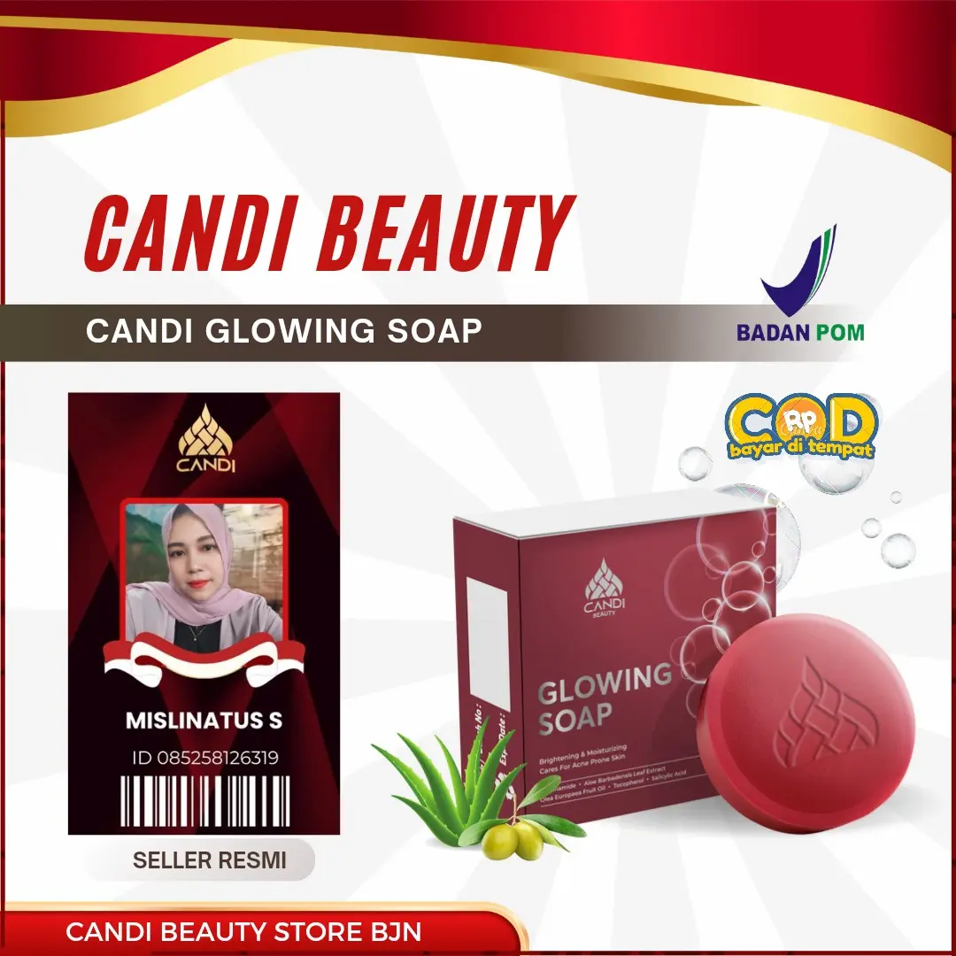 glowing soap by CANDI Mencerahkan Tubuh wajah buat muka kusam dan jerawat Kering Kusam Kering Hitam Pencerah semua bisa