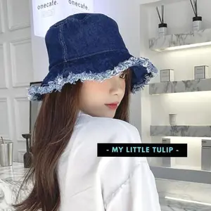 Topi bucket wanita dewasa model rawis rumbai lucu