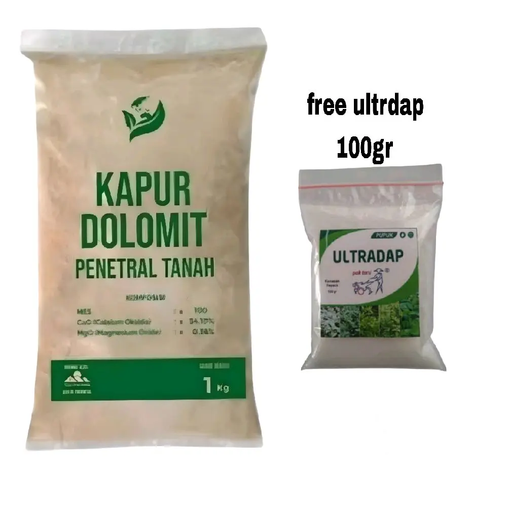 Promo Kapur Pertanian Dolomit Penetral PH Tanah 1Kg/ Gratis Ultradap100grm Tanaman Hijau