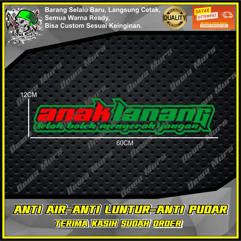 Cutting Sticker ANAK LANANG 2 WARNA Sticker Cocok Buat Motor Dan Mobil 6