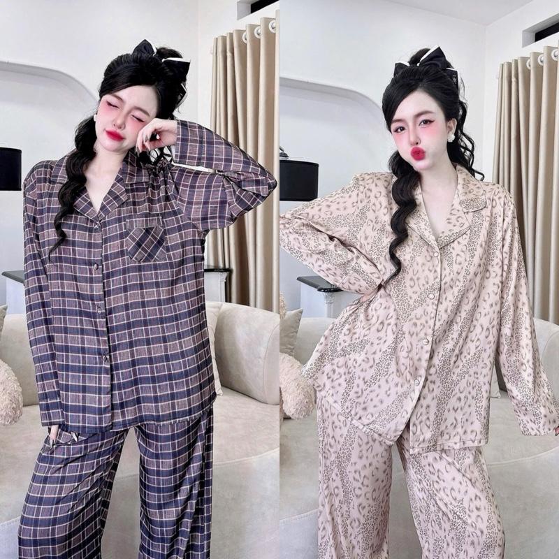  Size M XL 40_68kg . Đồ Bộ TDQD Nữ Pijama Truyền Thống . Vải Lụa SUPERKING . Tay Dài Quần Dài . Có Túi 