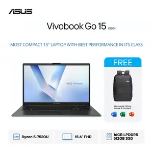 ASUS Vivobook Go 15 | E1504FA-VIPS5151M - E1504FA-VIPS5152M - E1504FA-VIPS5153M | AMD Ryzen 5-7520U | RAM 16GB | SSD 512GB | Layar 15.6"Inch FHD IPS | Windows 11 Home + Microsoft Office Home 2024
