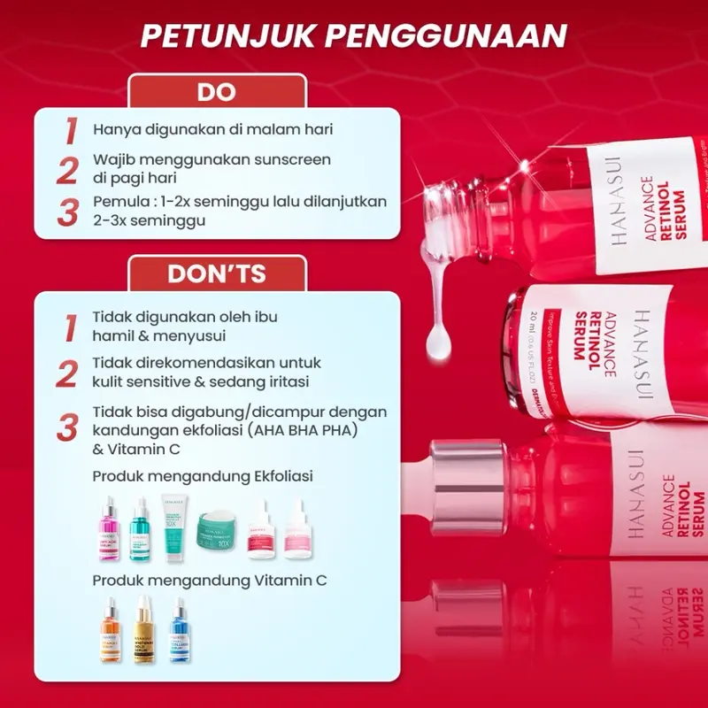 Hanasui Advance Retinol Serum/ Retinol Pemula/ Hanasui serum  Wajah 1