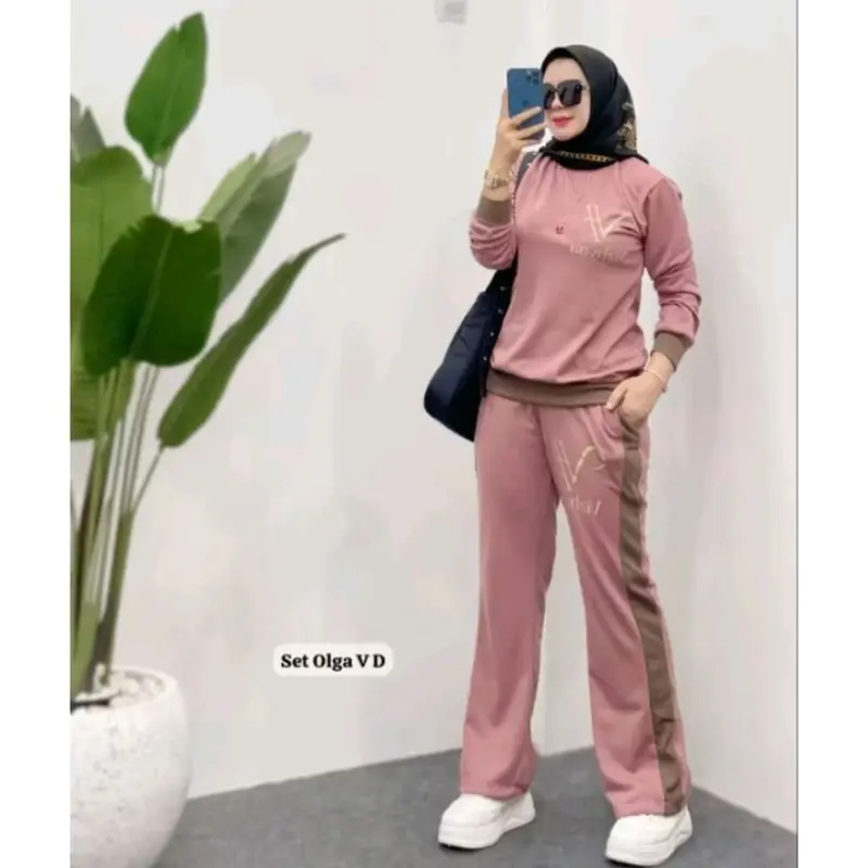 SETELAN OLAHRAGA WANITA SET OLGA WANITA KNIT PREMIUM ||setcel olga viral 1