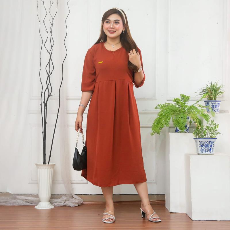 Dres Kirani Dress Cringkel airflow premium busui friendly Casual Wanita Casual Wanita Casual Wanita Baju Crinkle Remaja Midi 5