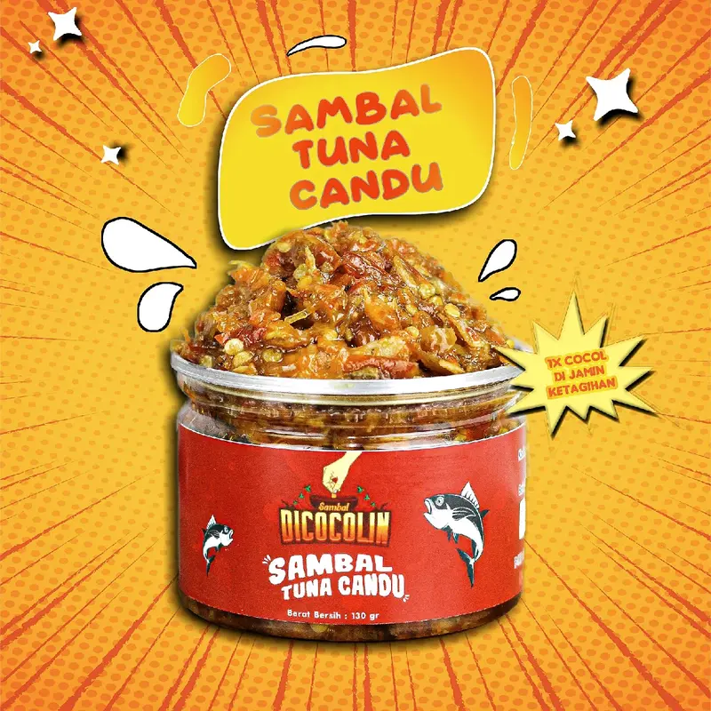 Paket Sambaldicocolin Hemat Combo (130Gram x 5pcs) - Sambal Ayam Suwir, Baby Cumi, Tuna Candu, Teri Medan, Paru Presto - Instan, Asin - Makanan, Manis Food 4