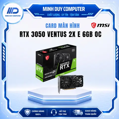 VGA MSI RTX 3050 VENTUS 2X E 6GB OC - BẢO HÀNH CHÍNH HÃNG 3 NĂM