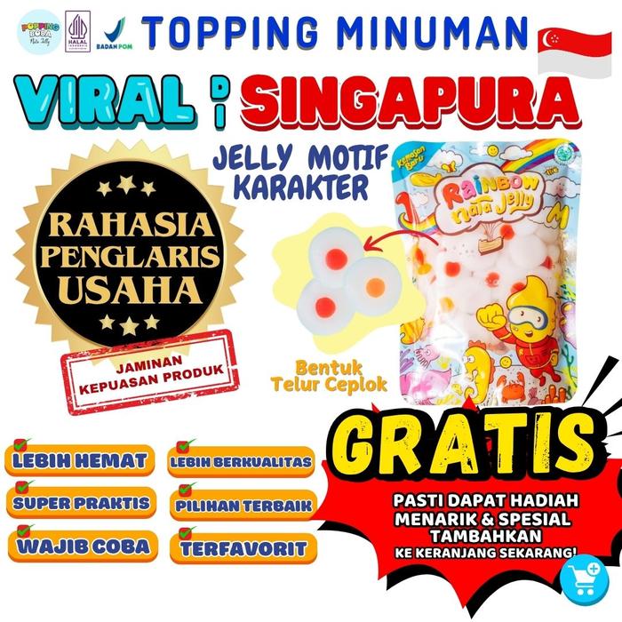 Gambar JELLY MOTIF TELUR CEPLOK MINI / TOPPING MINUMAN KEKINIAN dari Nata Jelly Official Store Kota Bandung Tokopedia