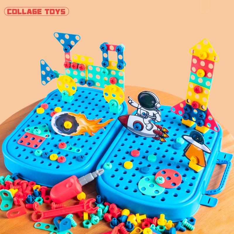 Product Introduction of 230PCS Mainan Dinosaurs Tool Box Set Anak 3D Mainan Edukasi Anak 4 Tahun DIY Merakit Kotak Alat 18