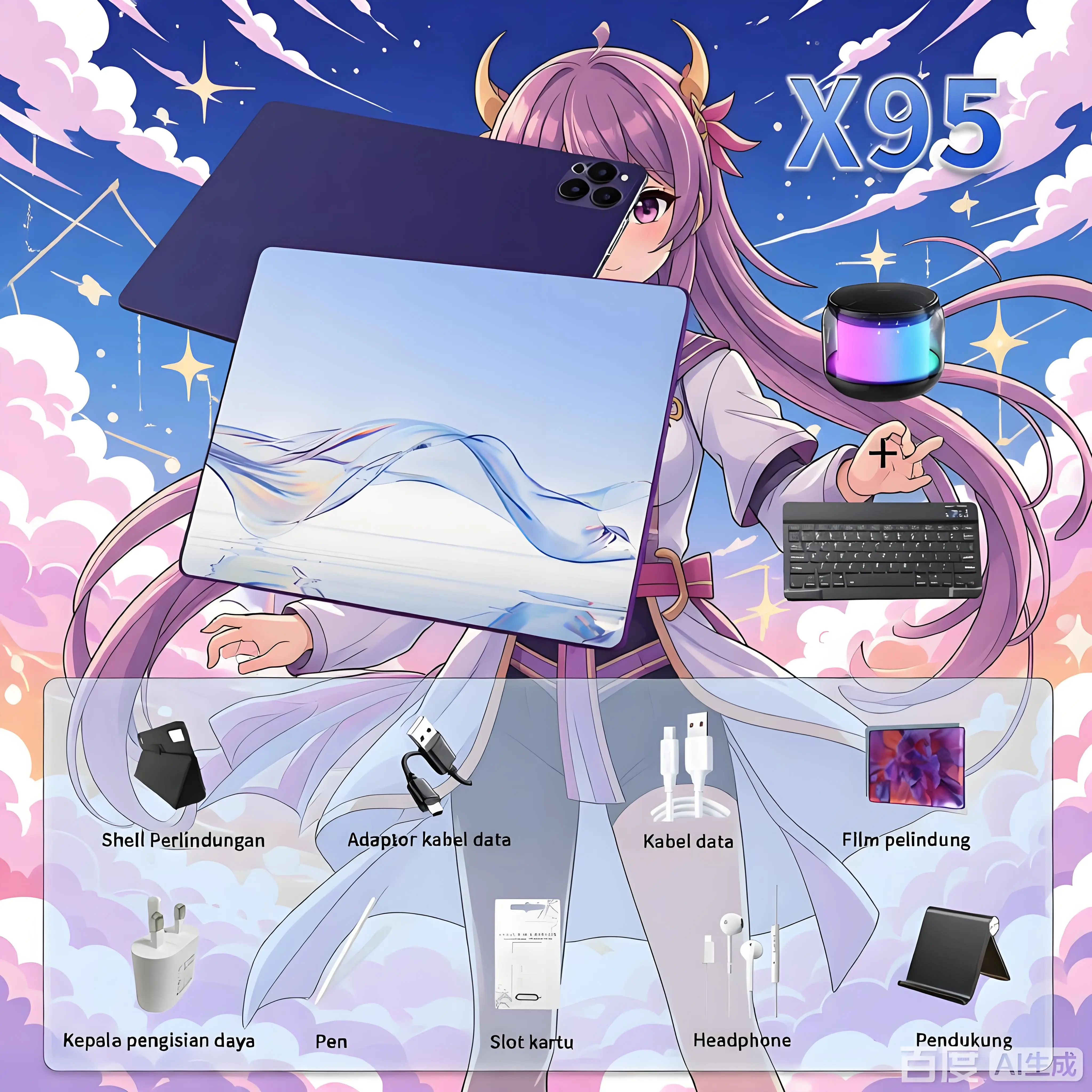 Dark Purple+Keyboard+speaker