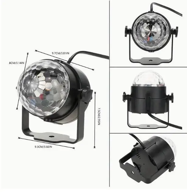 Đèn DJ Quả Cầu Disco, Đèn Tiệc, Kích Hoạt Âm Thanh, Đèn Nhấp Nháy Sân Khấu Xoay RGB, Có Điều Khiển Từ Xa Không Dây, Thích Hợp Cho Tốt Nghiệp, Sinh Nhật Trẻ Em, Đám Cưới, Zumba, Trang Trí Mùa Hè, Quán Bar 4