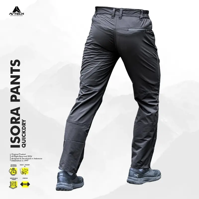 AVTECH - Celana Panjang Gunung Outdoor Hiking Travel Harian Lifestyle Quick Dry Slim Fit - ISORA 1