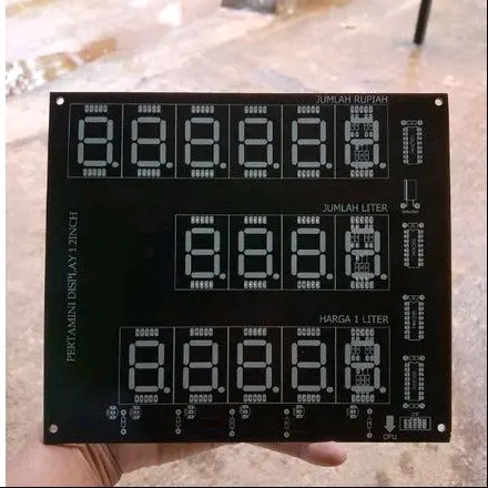 PCB Display Pom Mini Segmen Seven Pertamini 1,2 Inchi bahan pertinax tebal 2