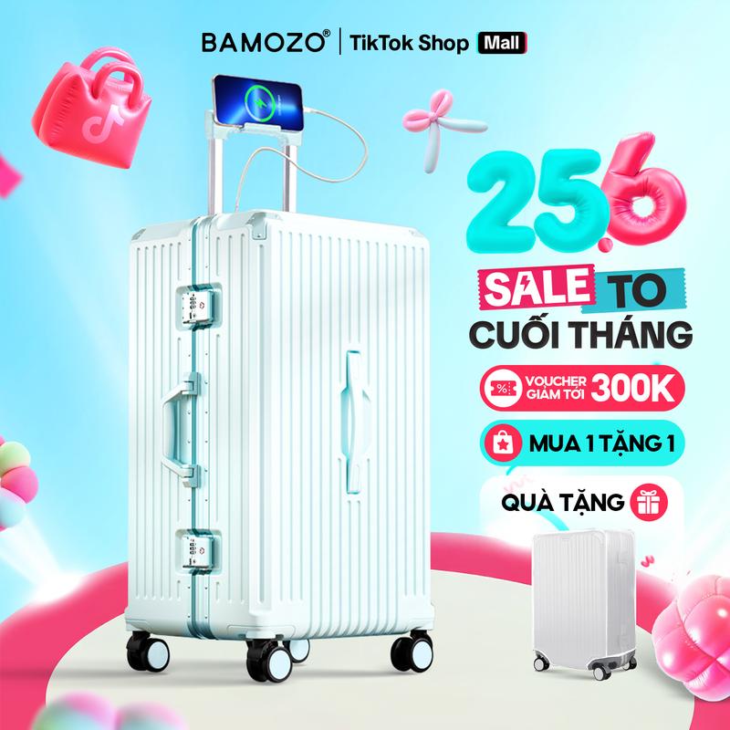 [QUÀ TẶNG 429K] Vali Bamozo Ultrapack Khung Nhôm Size 22/24 Cao Cấp Bịt 4 Góc Chống Va Đập Bảo Hành 10 Năm