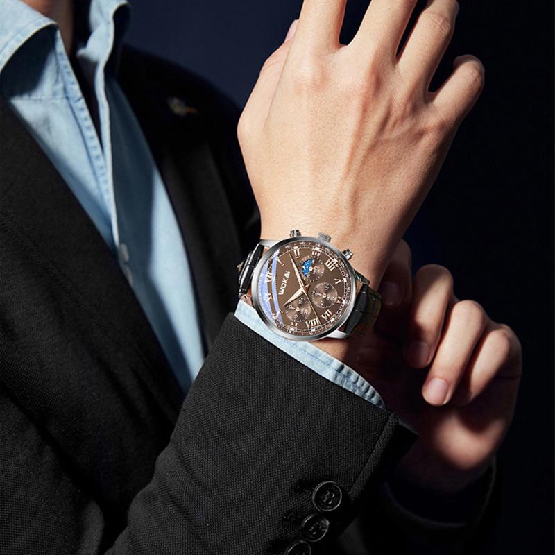 Product Introduction of New Trendy Casual 3 Sub-Dial Men's Quartz Watch - Black 12