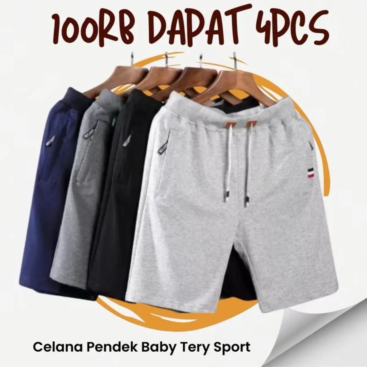 BELI 1 DPT 4 Celana Pendek Pria Baby Terry Dewasa Cocok Buat Santai Lembut Nyaman Tebal Distro Shorts Navy Hitam Grey Cowok outfit Keren