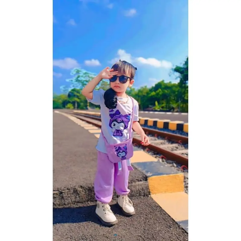 SETELAN ANAK PEREMPUAN KUROMI FREE TAS 1-5TAHUN 4