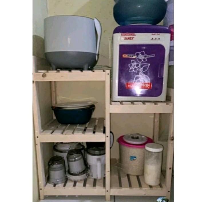 Product Introduction of Storage Holders & Racks Rak dispenser galon dan magicom serbaguna 80x35x75 estetik multifungsi kayu rak gabung hemat ruang white natural holder & rak penyimpanan Universal Blue sebag rakdapur minimalis Plastik 8