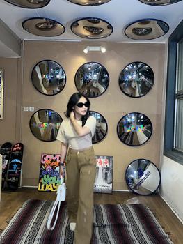 Product Review of HAZO JEANS-Cargo Jeans Khaki baru versi Highwaist Loose Celana Jeans Wanita Korea Muda Panjang Retro Straight from A**a 1