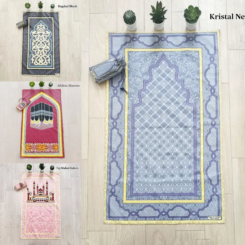 Sajadah Travel / Sajadah Souvenir Umroh Haji / Sajadah Ukuran 105 x 60 cm Turki Muslim Motif 0