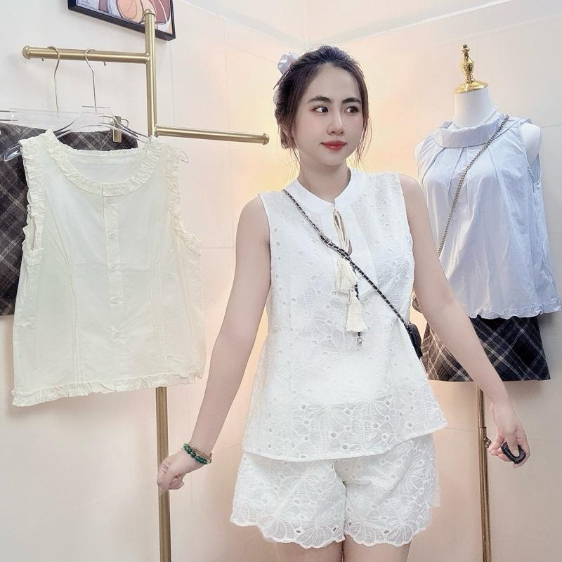 Set ren hoa xịn 2 lớp cổ tàu siêu phẩm buộc dây cổ 5