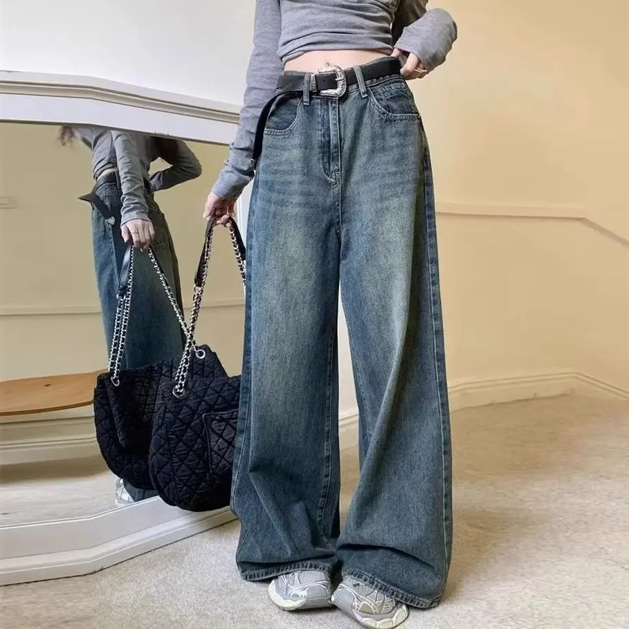 Celana Highwaist Loose Jeans Retro Wanita | Baggy Jeans Loose Highwaist