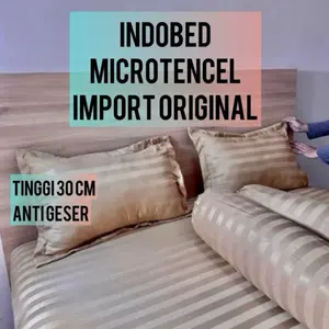 INDOBED Tinggi 30: Sprei Hotel Microtensel Import Bahan Dingin Tebal Halus Karet AntiGeser INDOBED Tinggi 30: Sprei Hotel Microtensel Import Bahan Dingin Tebal Halus Karet AntiGeser