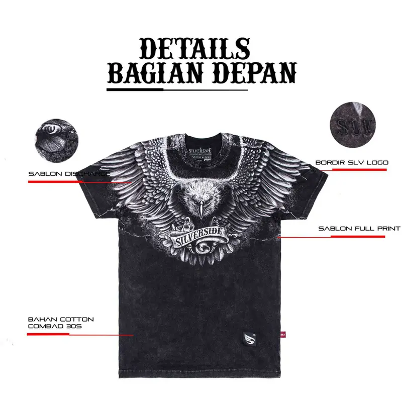 SILVERSIDE Falcon T-shirt / Kaos Distro Cowok/Baju Distro Cowok High Standar Vintage Casual Pria Katun 6