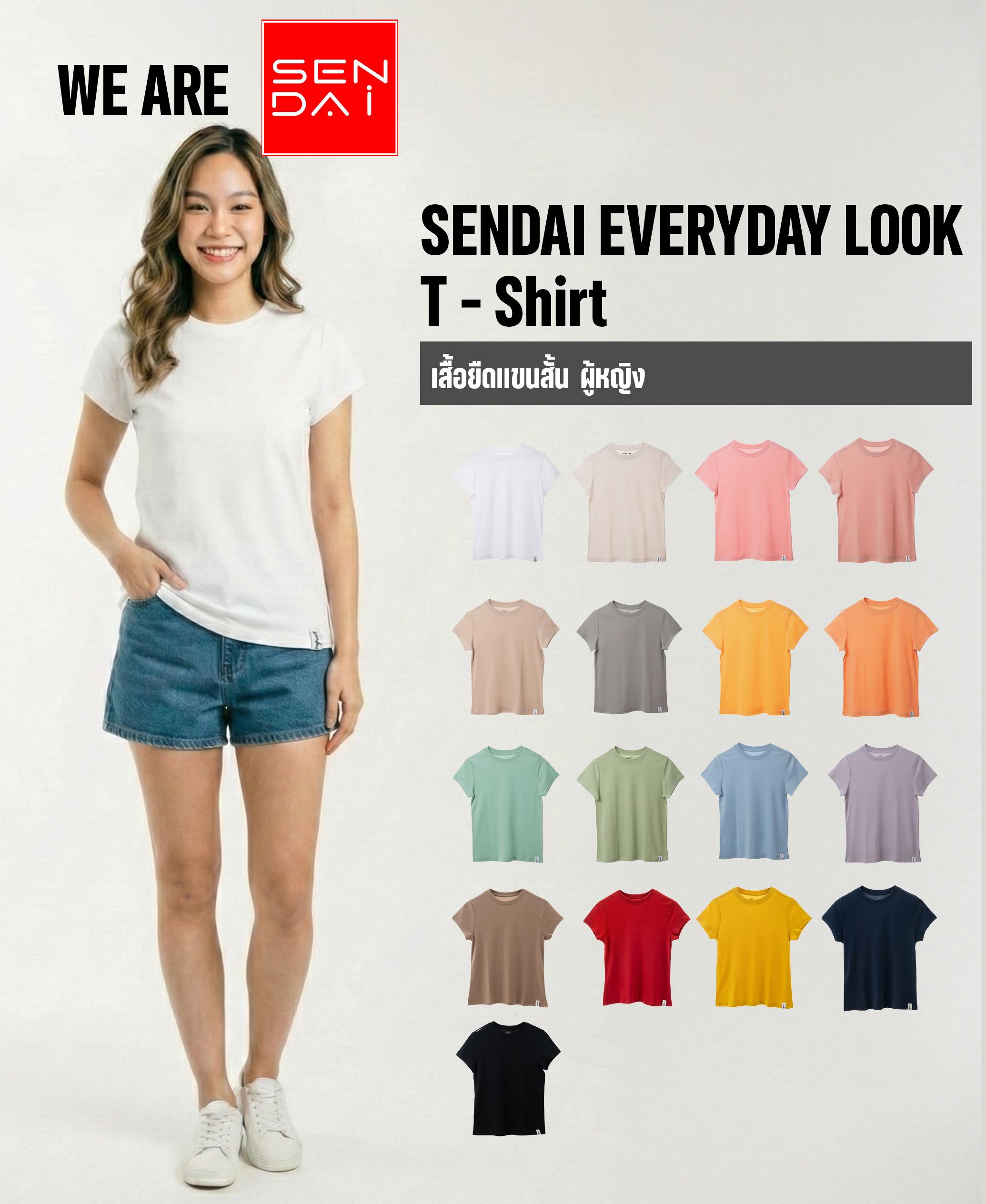 SENDAI เสื้อยืด  เสื้อยืดคอกลมผู้หญิง นุ่มละมุนทุกผิวสัมพัส