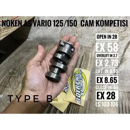 NOKEN AS CHAMSHAFT VARIO 125/ VARIO 150 KOMPETESI - BOYRENK RACING 1