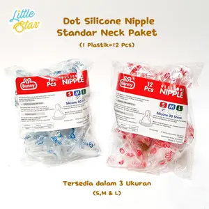 Lusty Bunny Dot Silicone Nipple Karet Basic Bulat Standard Neck Isi 12