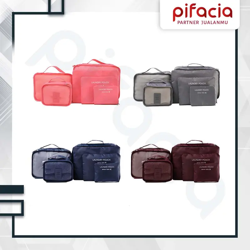 PIFACIA Travel Bag 6 in 1 Storage Set Organizer Penyimpanan Makeup Tas Koper Travel Pouch 5