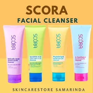 [Skin Type Normal Dry Sensitive & Berjerawat Oily Acne Prone] SCORA 1% Salicylic Acid Gentle Low pH Cleanser - SCORA D-Panthenol Gentle Low pH Cleanser Cleansing Facial succinic phytobright glow