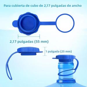 juego de tapas para botella de agua de 5 galones, mejora 5 piezas con tapa de reemplazo de silicona antiderrames y 1 asa para botella de agua, tapas reutilizables para botellas de 55 mm, conveniente y fácil de instalar (5piezas)