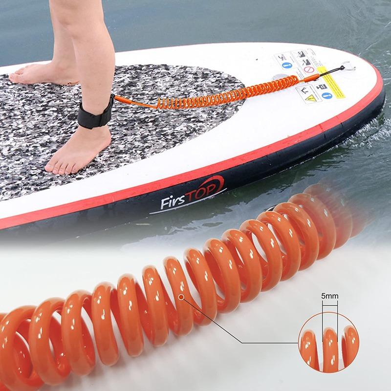 Product Introduction of 10 feet Sup traction surf rope with legs stand-up paddle board traction rope wrapped paddle board ankle strap TPU surf safety 17