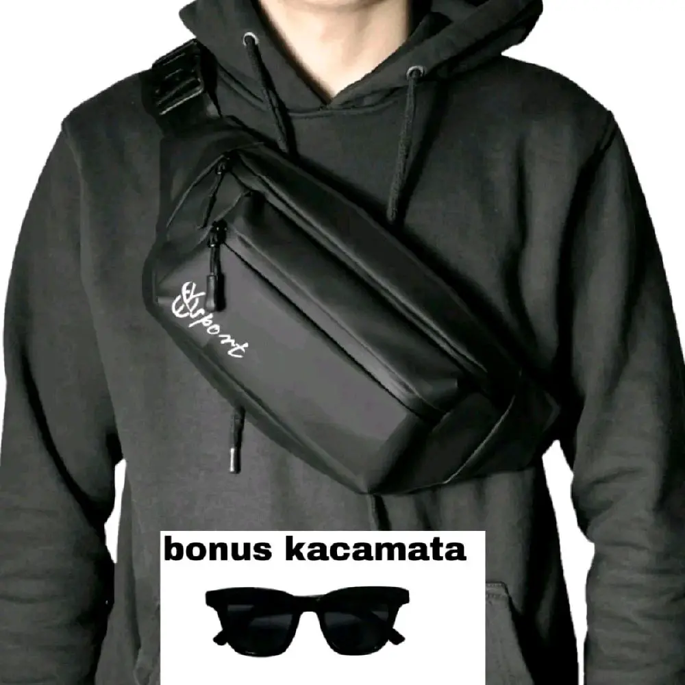Tas SLEMPANG pria wanita anti air SET KACAMATA Tas distro WATERPROOF bag tas dada tas pinggang keren cowok crossbody premium