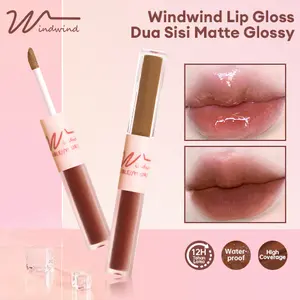 WindWind Lipstik 2in1 Lip Gloss Dua Sisi Lipstick Matte & Glossy Lip Mud Lip Cream Velvet 2 in 1 Lips Korean Tahan Lama Waterproof