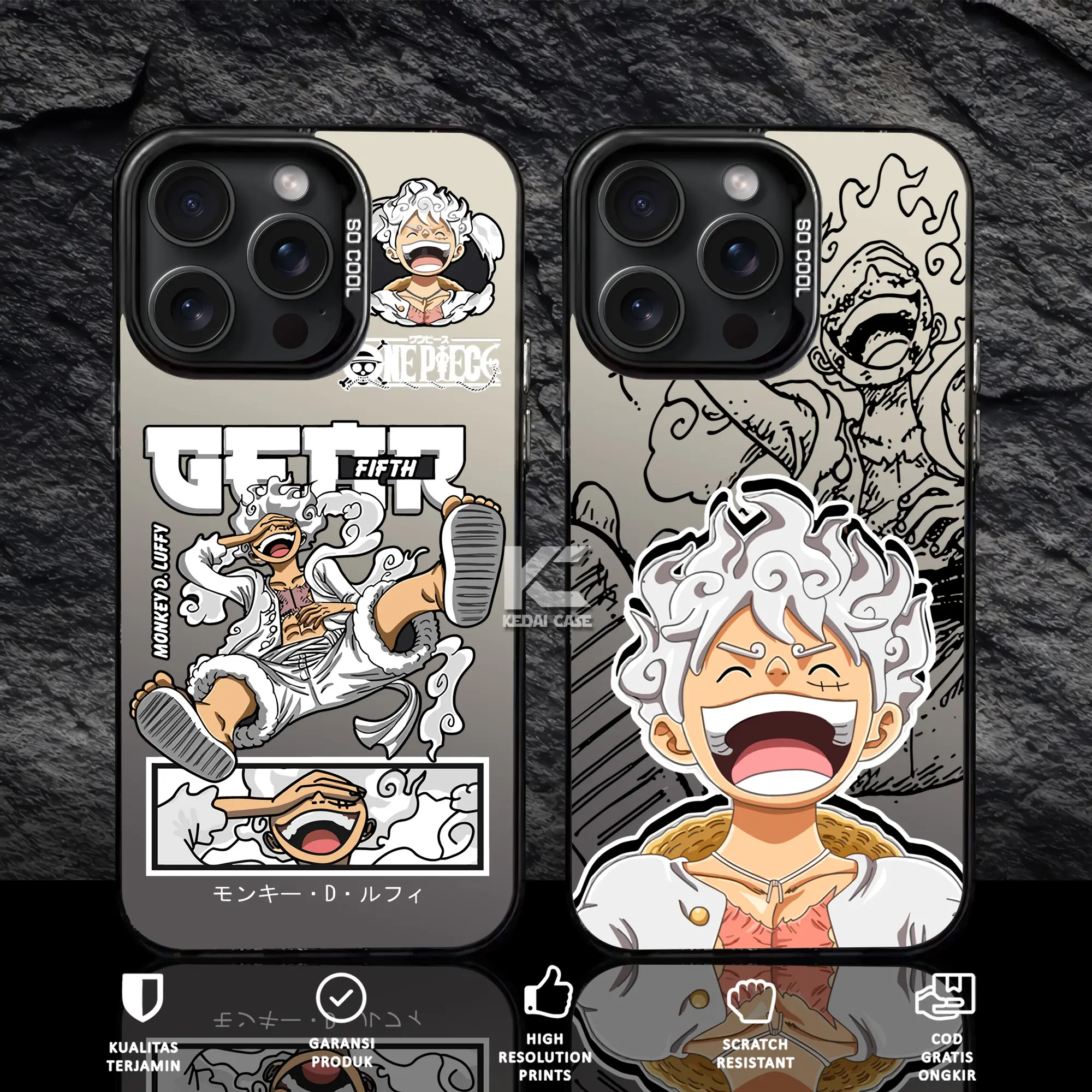 CASE OPP SO COOL HOLOGRAM PREMIUM MATTE - Motif GEAR5 - Softcase Hybrid IMD Plate - Cowo - Silver - Silikon