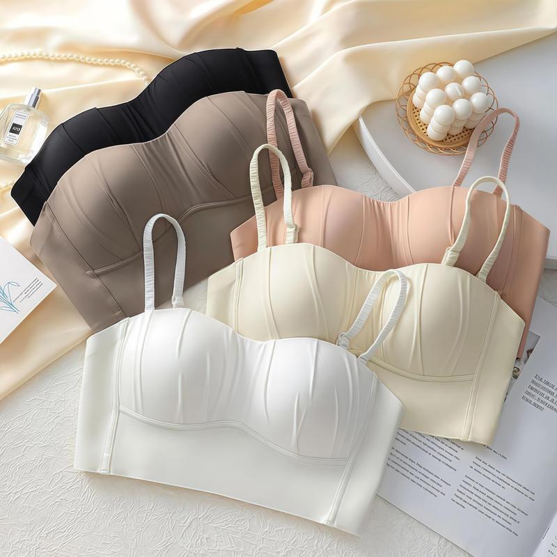 Đồ Lót Áo Ống Không Dây, CHEMECHEME, Dành Cho Nữ, Quấn Ngực, Thích Hợp Cho Ngực Lớn Và Nhỏ Chống Lộ, Không Đường May, Không Có Vòng Thép, Bộ Áo Ngực, Hàng Mới Về 0