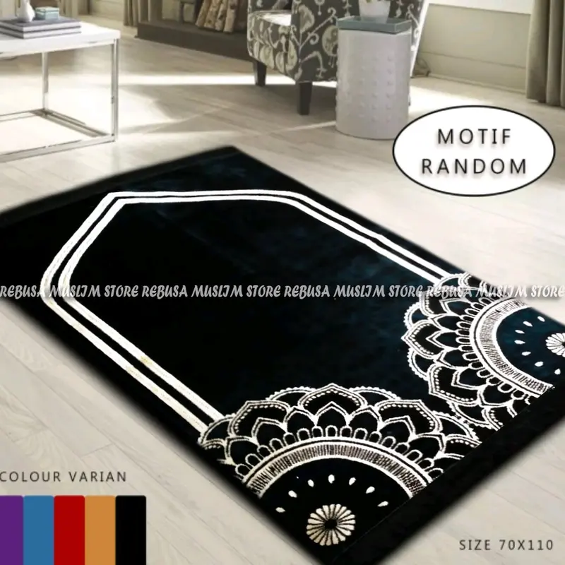 Sajadah Sholat Dewasa Turki Floral Tebal Standart Lembut Ukuran 110x70cm/Sejadah Motif Bunga Minimalis dan Elegan Embos Pakaian Muslim oleh oleh umroh 1