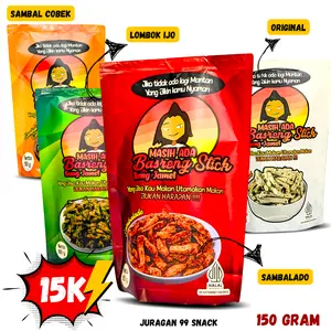 BASRENG BANG JAMET STIK PREMIUM KEMASAN POUCH  150 GRAM  / Cemilan Food Sambal Snack Pedas Keripik