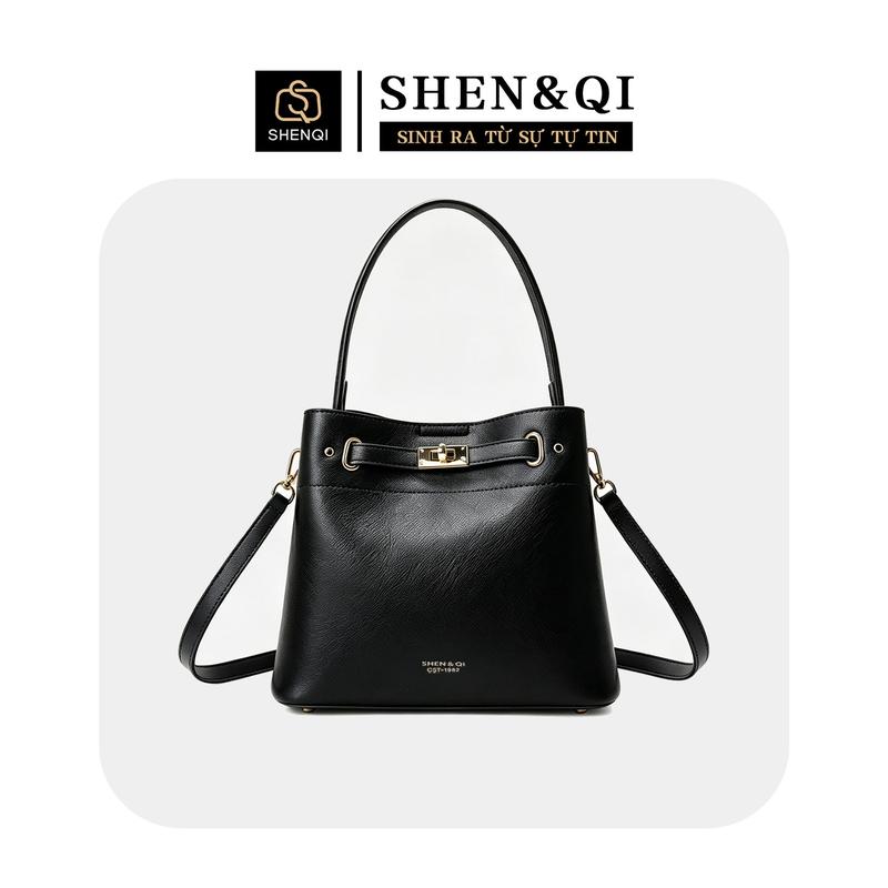 SHENQI 26111 Túi Xách Nữ 2026 Mẫu Mới Cao Cấp, Túi Dáng Bucket Đơn Giản Dễ Phối Đồ, Túi Đeo Vai Đeo Chéo Thanh Lịch