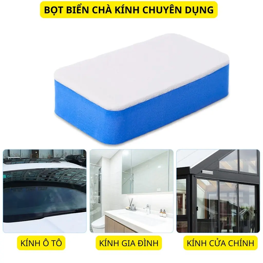 Miếng Bọt Biển Chà Tẩy Ố Kính, Đánh Bóng Xe Hơi, Lau Chùi Vết Bẩn, Phụ Kiện Lau Xe