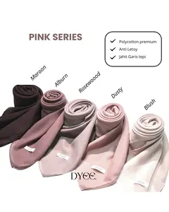 Dyee Hijab Plain Square Premium Double Hycon - Hijab Pollycotton Premium Jahit Tepi / Hijab Segi Empat Anti Letoy