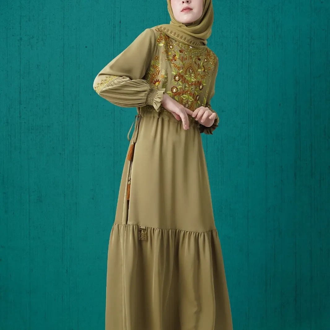 Hikmat code D7856 Olive one colour Turki