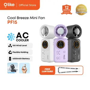 [NEW PRODUCT] Olike Cool Breeze Mini Fan PF15 | Kipas Angin Portable AC Cooler 100 Level Wind | Flexible Folding | Baterai 4000mAh Rechargeable | Free Lanyard | White, Purple, Black | Garansi 1 Tahun