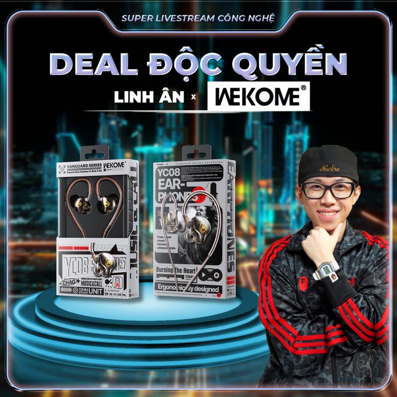   WEKOME x Linh Ân  Tai Nghe Có Dây WEKOME YC-08 Chính Hãng Âm Thanh Sống Động Mic Rõ 3 Cổng IP Type-C 3.5mm 