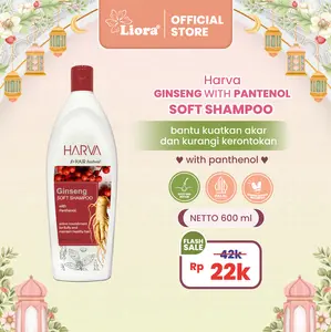 HARVA Shampoo Ginseng Soft & Smooth 600ML | Haircare 2in1 Shampoo Conditioner Anti Rontok Menutrisi Rambut Menguatkan Akar Rambut Halus Lembut Sehat